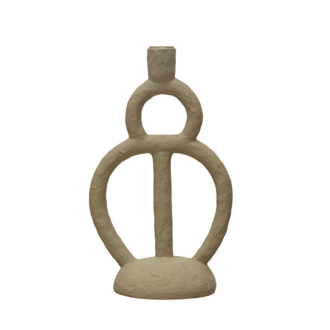 Hello Honey® 12" Ivory Modern Sculptural Taper Candle Holder